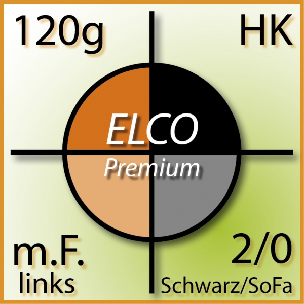 C4, ELCO Premium, m.F. links, HK, 120g, 2/0 Schwarz/Sonderfarbe