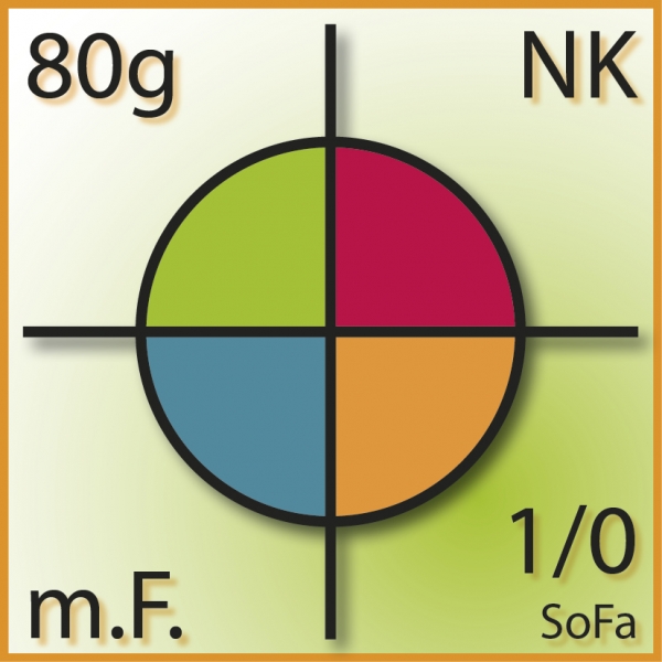C5, m.F., NK, ASK, 80g, 1/0 Sonderfarbe